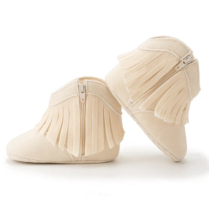 KIDSUN Baby Booties Girl Boy Pre walker Solid Infant Toddler First Walkers Soft Sole Anti-slip Boots Newborn Moccasin