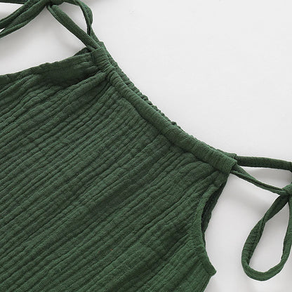 Summer Toddler Baby Girl Sleeveless Ruffles Dress Sarafan Kids Cotton Linen Muslin Slip Dresses Clothing