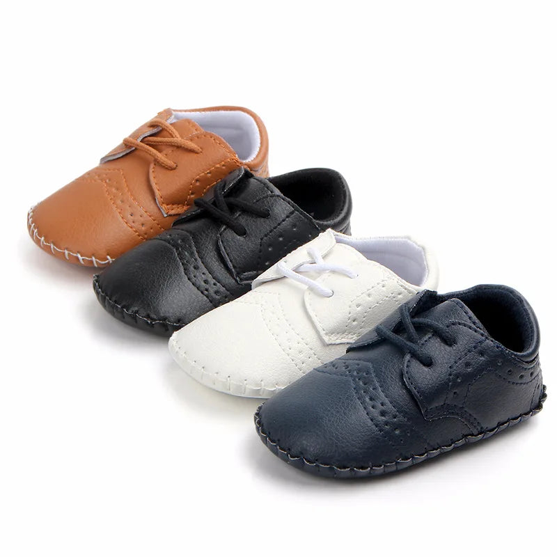 New Baby Shoes Retro Leather Boy Girl Shoes Toddler Rubber Sole Anti-slip First Walkers Newborn Infant Baby Crib Shoes