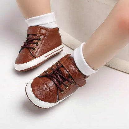 Baby Boy Spring Autumn Casual Flat Leather Shoes 0-18M Newborn Infant Toddler Anti Slip Crib Shoes First Walkers
