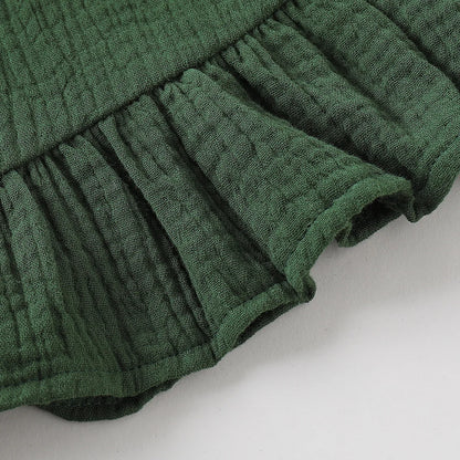 Summer Infant Baby Girl Dress Toddler Dress Muslin Cotton Sleeveless Ruffles Slip Dresses