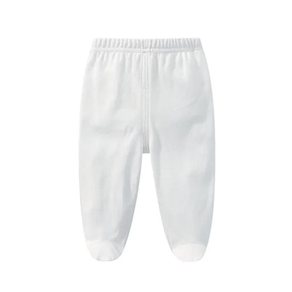 Lawadka 0-12M Spring Autumn Cotton Newborn Baby Boy Girl Pants Solid Wrap Foot Long Trousers Casual Baby Leggings For Girls Boys