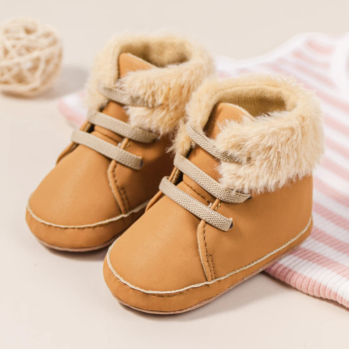 Winter New Baby Boy Girl Boots Cotton Soft-Sole Non-Slip Warm Toddler First Walkers Infant Crib Shoes