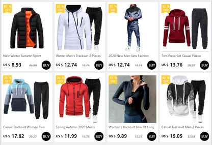 New Men Women Tracksuit Hoodies Casual Solid Color Thick Pullover and Long Pant 2-piece Set Men Autumn Fleece Jogger Sports Suit