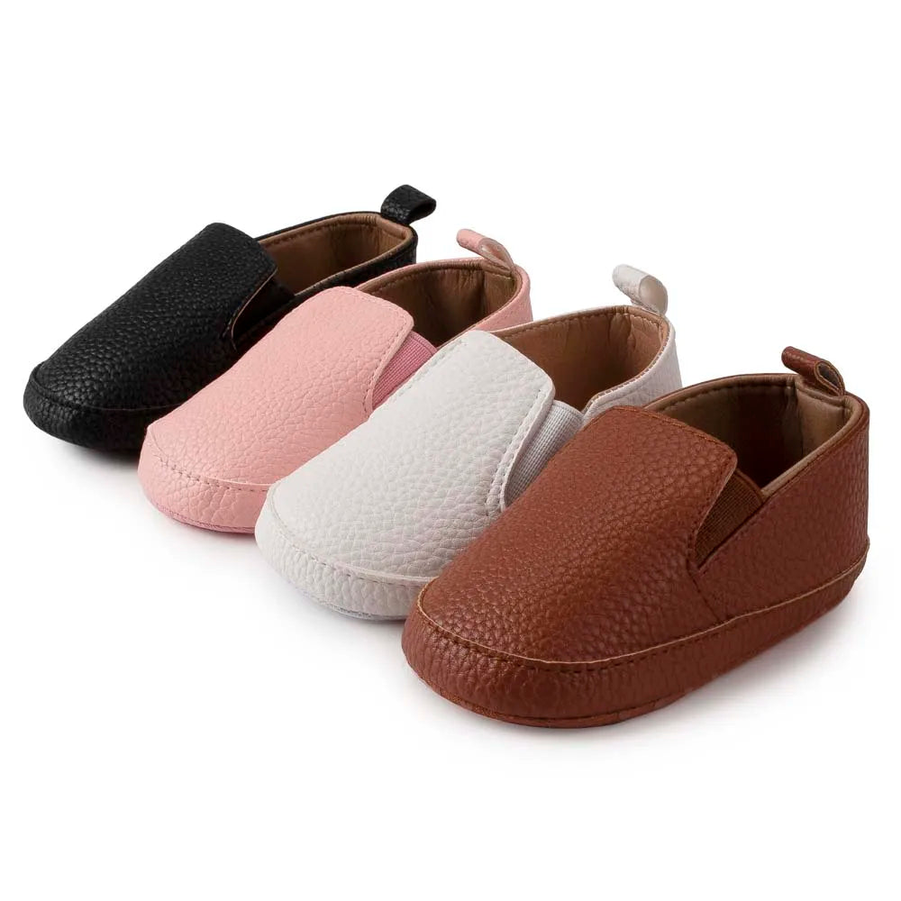 New Baby Shoes Boys Girls Casual Shoes Soft-sole Non-slip PU Leather Cotton Infant First Walkers Crib 4-colors Newborn