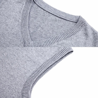 HOT SALES! Men Casual Winter Solid Color V Neck Sleeveless Knitted Woolen Plus Size Vest Knitted Woolen Vest Men Suit Vest
