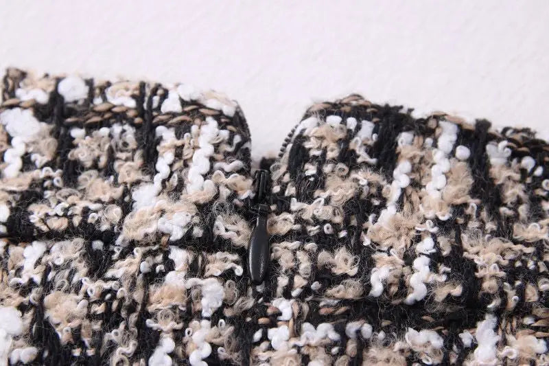 Tweed Skirts for Women Solid High Waist Slimming Skirts Autumn Spring 2025 Buttons Double Breasted Tweed Wool Mini Skirt