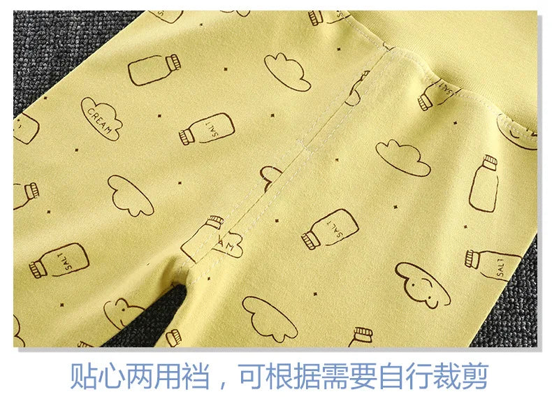 Baby Girls Boys Pants Toddler Bottoming Leggings Children Cotton Cartoon Trousers High Waist 2024 Autumn Newborn Kids Clothing