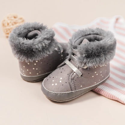 Winter New Baby Boy Girl Boots Cotton Soft-Sole Non-Slip Warm Toddler First Walkers Infant Crib Shoes