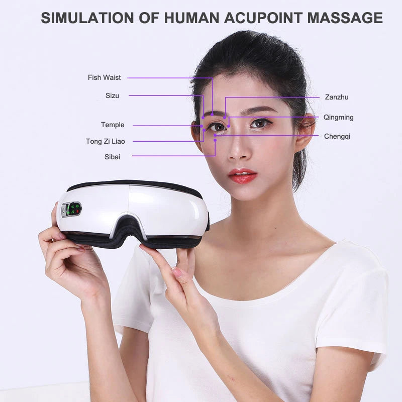Smart Eye Massager Electric Bluetooth Airbag Vibration Hot Compress Air Pressure Eye Care Massager Relaxation Massage Glasses