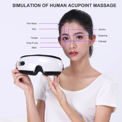 Smart Eye Massager Electric Bluetooth Airbag Vibration Hot Compress Air Pressure Eye Care Massager Relaxation Massage Glasses