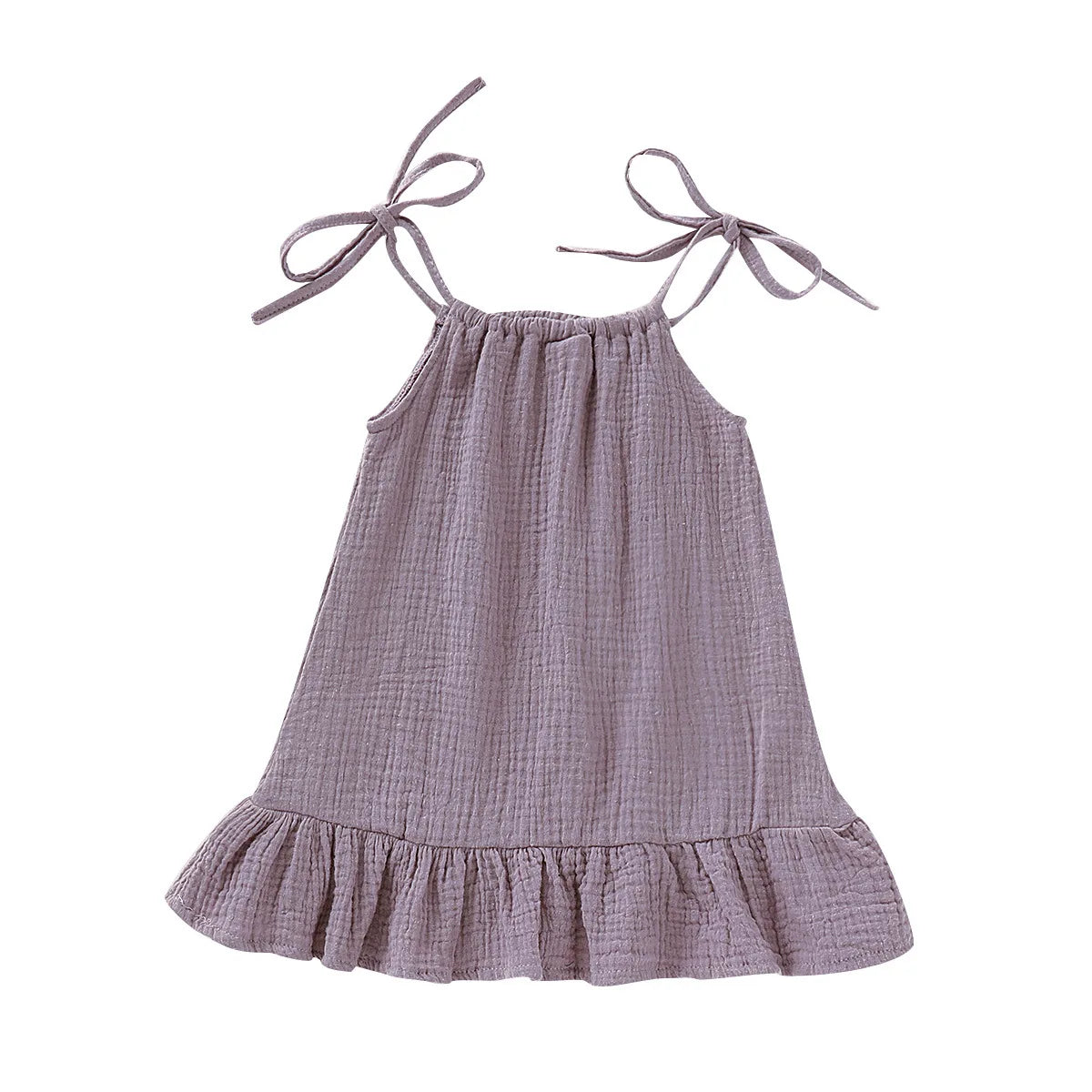 Summer Infant Baby Girl Dress Toddler Dress Muslin Cotton Sleeveless Ruffles Slip Dresses