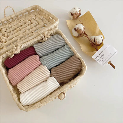 Autumn Baby Girl Legging Cotton Baby Boys Ribbed Leggings Striped Kids Pants Children Casual Trousers