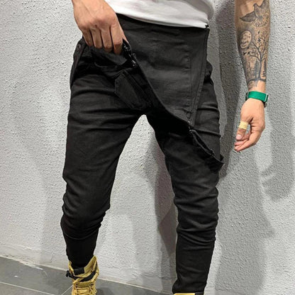 Summer New Men's Distressed Denim Carpenter Overalls Bib Jumpsuits Motos Biker Jean Long Harajuku Rompers Streetwear Plus Size