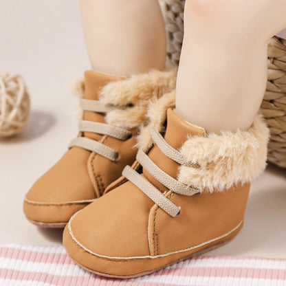 Winter New Baby Boy Girl Boots Cotton Soft-Sole Non-Slip Warm Toddler First Walkers Infant Crib Shoes