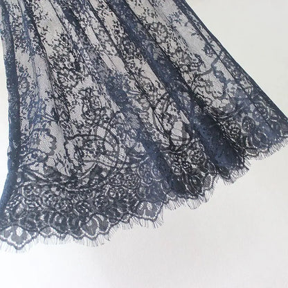 Hot Summer Women Lace Skirts  Fashion Solid Casual Mesh Tulle Skirt Hollow Out Short Pencil Elegant Elastic Black White Skirt