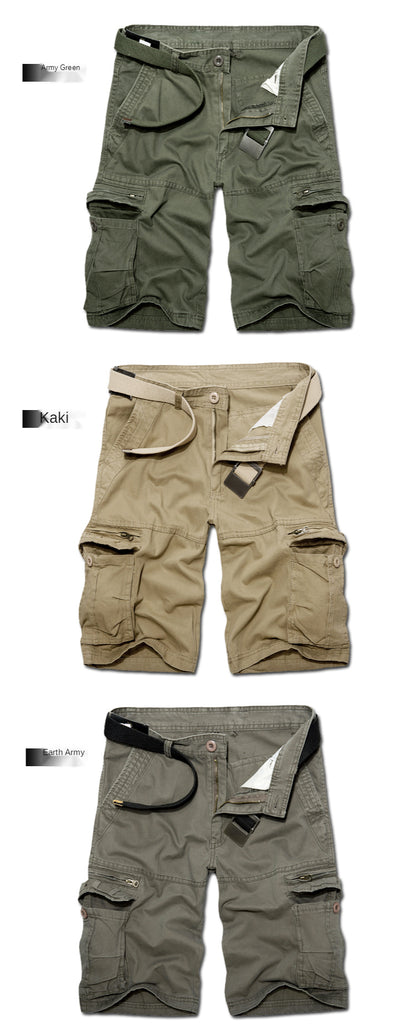 Men's Military Cargo Shorts Summer army green Cotton Shorts men Loose Multi-Pocket Shorts Homme Casual Bermuda Trousers 40