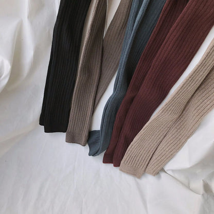 Baby Girls Leggings Kids Casual Long Pants For Toddler Kids Girls Skinny Trousers All-match Ribbed Cotton Legging Pant