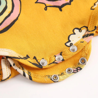 Sanlutoz Short Sleeve Baby Boys Girls Summer Bodysuits Cotton Infants Clothing Onesies Cute Cartoon Printing