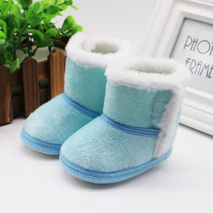 Winter Baby Kids Non-slip Soft Sole Moccasin Boots Boys Girls Suede Leather Crib Shoes 0-18M