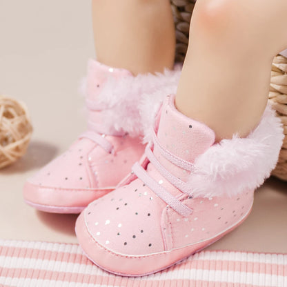 Winter New Baby Boy Girl Boots Cotton Soft-Sole Non-Slip Warm Toddler First Walkers Infant Crib Shoes