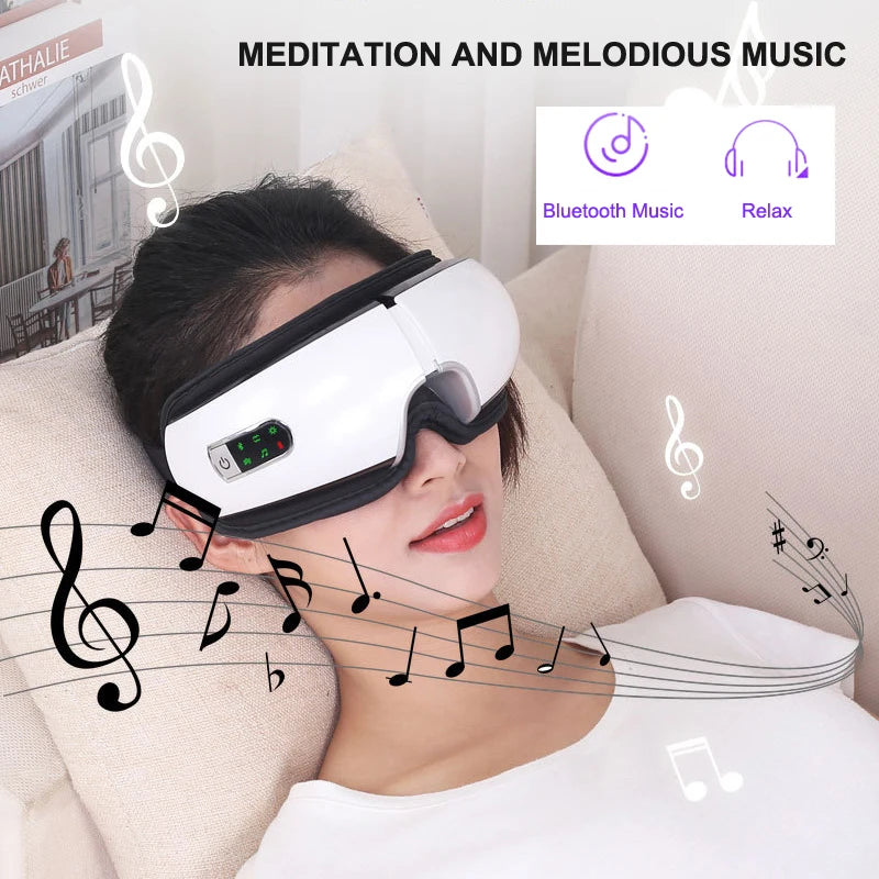 Smart Eye Massager Electric Bluetooth Airbag Vibration Hot Compress Air Pressure Eye Care Massager Relaxation Massage Glasses