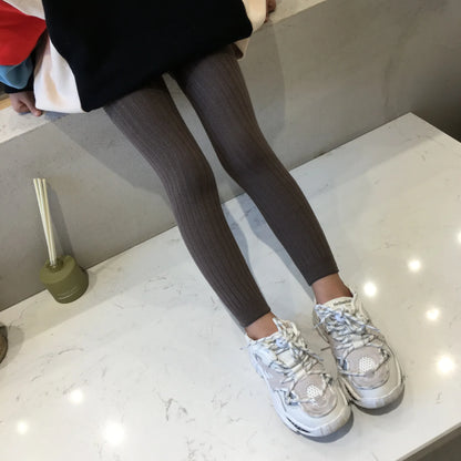 Baby Girls Leggings Kids Casual Long Pants For Toddler Kids Girls Skinny Trousers All-match Ribbed Cotton Legging Pant