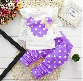 Winter Girls Clothes Set T-shirt+ pants 2 pcs Children's Clothing Fashion Baby Outset Newborn Baby Cotton Suit