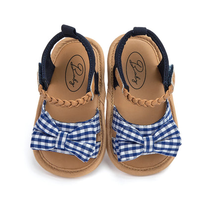KIDSUN Summer Baby Beach Sandals Bow-knot Rubber Sole Anti-Slip Newborn Princess Toddler Crib First Walkers Baby Girls Shoes
