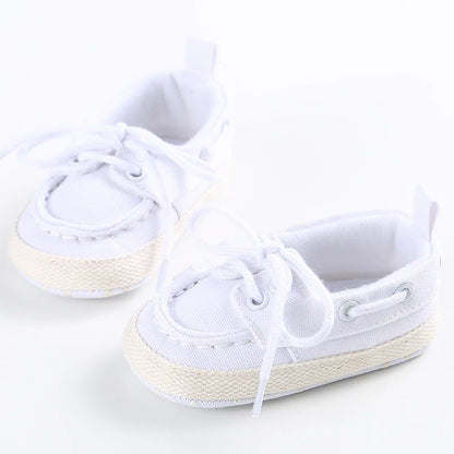 Boys And Girls Gentleman Shoes Soft Soled White Shoes Leisure Sports Shoes Newborn First Walk 0-18Months Bed Shoes