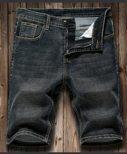 2025 Summer Men's Slim Denim Shorts Business Casual Fashion Loose Stretch All-Match Jeans Male High-End Brand Five-Point Pants