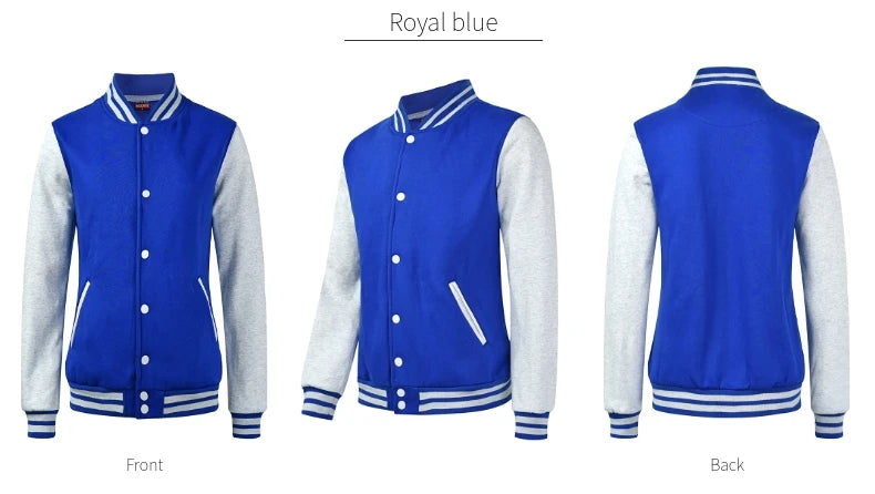 Baseball Jackets Men New Fashion Design Slim Fit College Varsity Coat Women's Jacket Support Custom Print Photo/Text