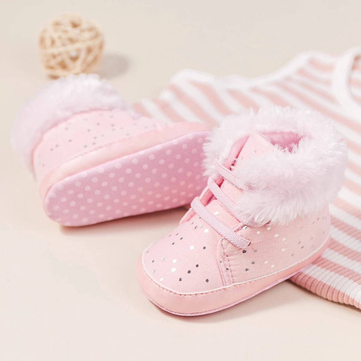 Winter New Baby Boy Girl Boots Cotton Soft-Sole Non-Slip Warm Toddler First Walkers Infant Crib Shoes
