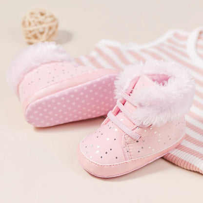Winter New Baby Boy Girl Boots Cotton Soft-Sole Non-Slip Warm Toddler First Walkers Infant Crib Shoes