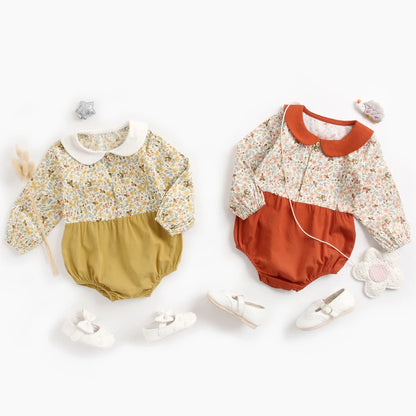 Sanlutoz Cute Baby Girls Bodysuits Long Sleeve Flower Cotton Autumn Infants Clothing Onesies Casual