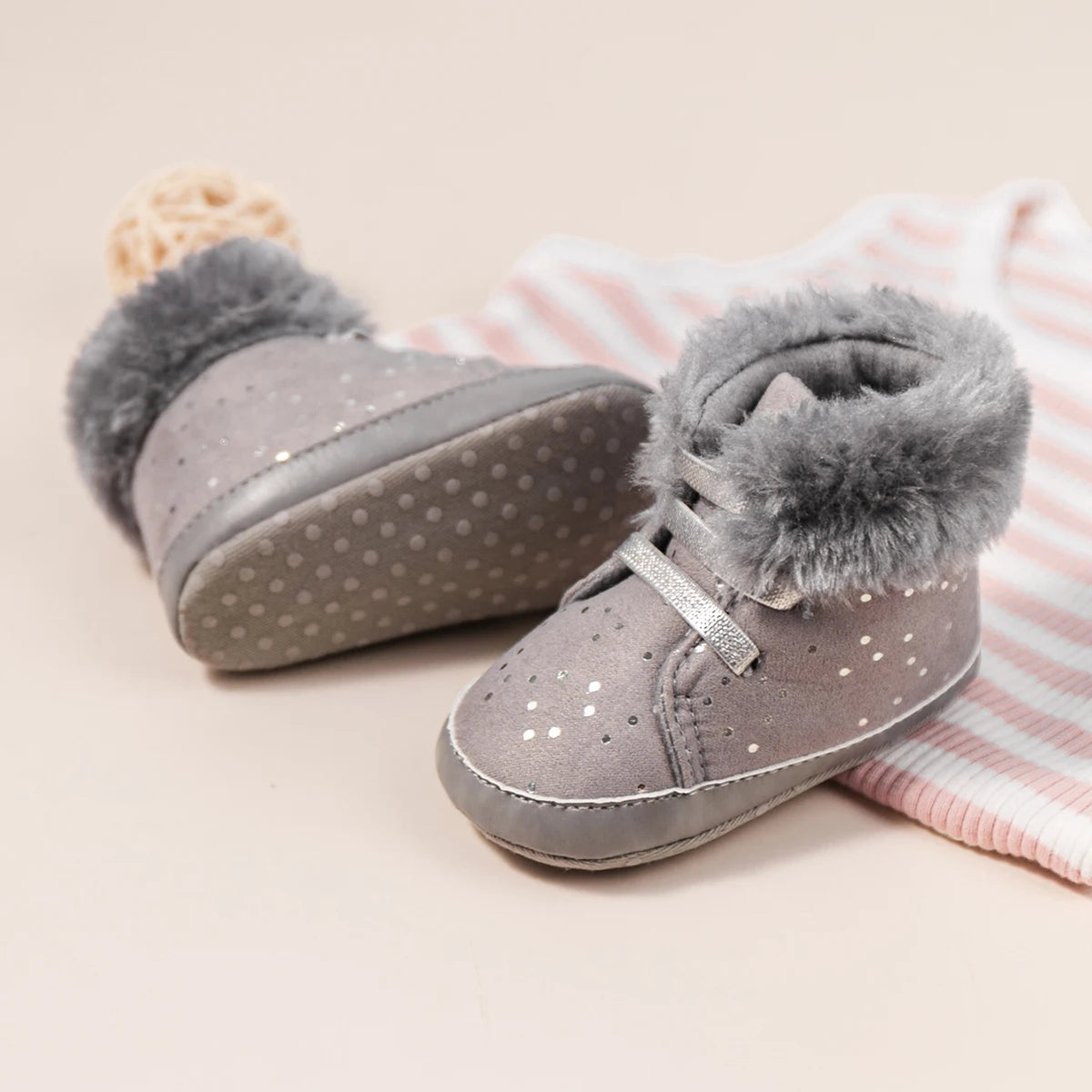 Winter New Baby Boy Girl Boots Cotton Soft-Sole Non-Slip Warm Toddler First Walkers Infant Crib Shoes