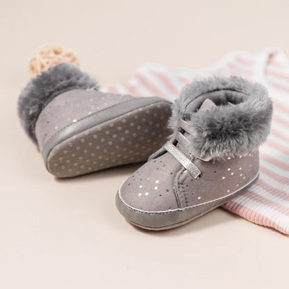 Winter New Baby Boy Girl Boots Cotton Soft-Sole Non-Slip Warm Toddler First Walkers Infant Crib Shoes
