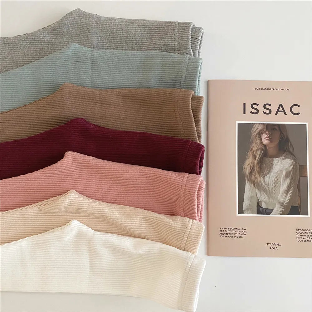 Autumn Baby Girl Legging Cotton Baby Boys Ribbed Leggings Striped Kids Pants Children Casual Trousers