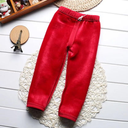 Sale Baby Girls Winter Leggings Children Plus Velvet Pants Thicken Warm Long Trousers for Kids Skinny Pencil Pants 0-3 Year