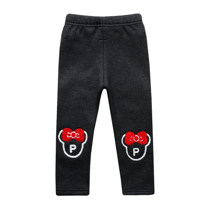 Sale Baby Girls Winter Leggings Children Plus Velvet Pants Thicken Warm Long Trousers for Kids Skinny Pencil Pants 0-3 Year