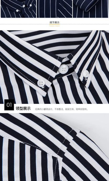 Brand New Men Shirt Male Dress Shirts Striped Men's Casual Long Sleeve Business Formal Plaid Shirt camisa social