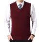 HOT SALES! Men Casual Winter Solid Color V Neck Sleeveless Knitted Woolen Plus Size Vest Knitted Woolen Vest Men Suit Vest