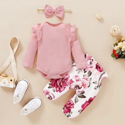 3Pcs Baby Girl Clothes Set Newborn Kids Clothing Children Toddler Girl Clothes Babe Girl Outfits Infant New Born Clothes