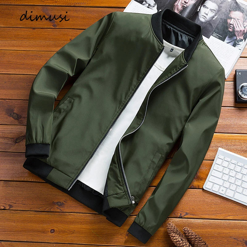 DIMUSI Men's Bomber Jackets Male Outwear Slim Fit Aviator Coats Fashion Man Streetwear Hip Hop Baseball Uniform Jackets Clothing