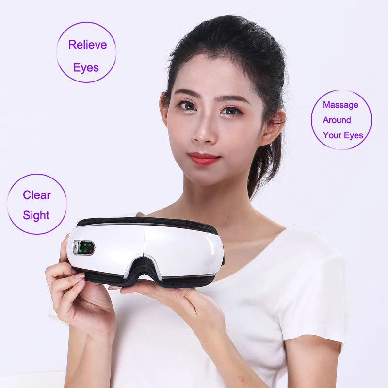 Smart Eye Massager Electric Bluetooth Airbag Vibration Hot Compress Air Pressure Eye Care Massager Relaxation Massage Glasses