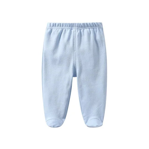 Lawadka 0-12M Spring Autumn Cotton Newborn Baby Boy Girl Pants Solid Wrap Foot Long Trousers Casual Baby Leggings For Girls Boys