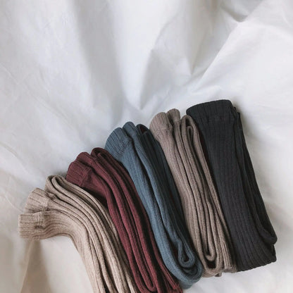 Baby Girls Leggings Kids Casual Long Pants For Toddler Kids Girls Skinny Trousers All-match Ribbed Cotton Legging Pant