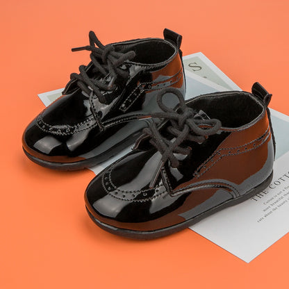 New Baby Shoes Retro Leather Boy Girl Shoes Toddler Rubber Sole Anti-slip First Walkers Newborn Infant Baby Crib Shoes