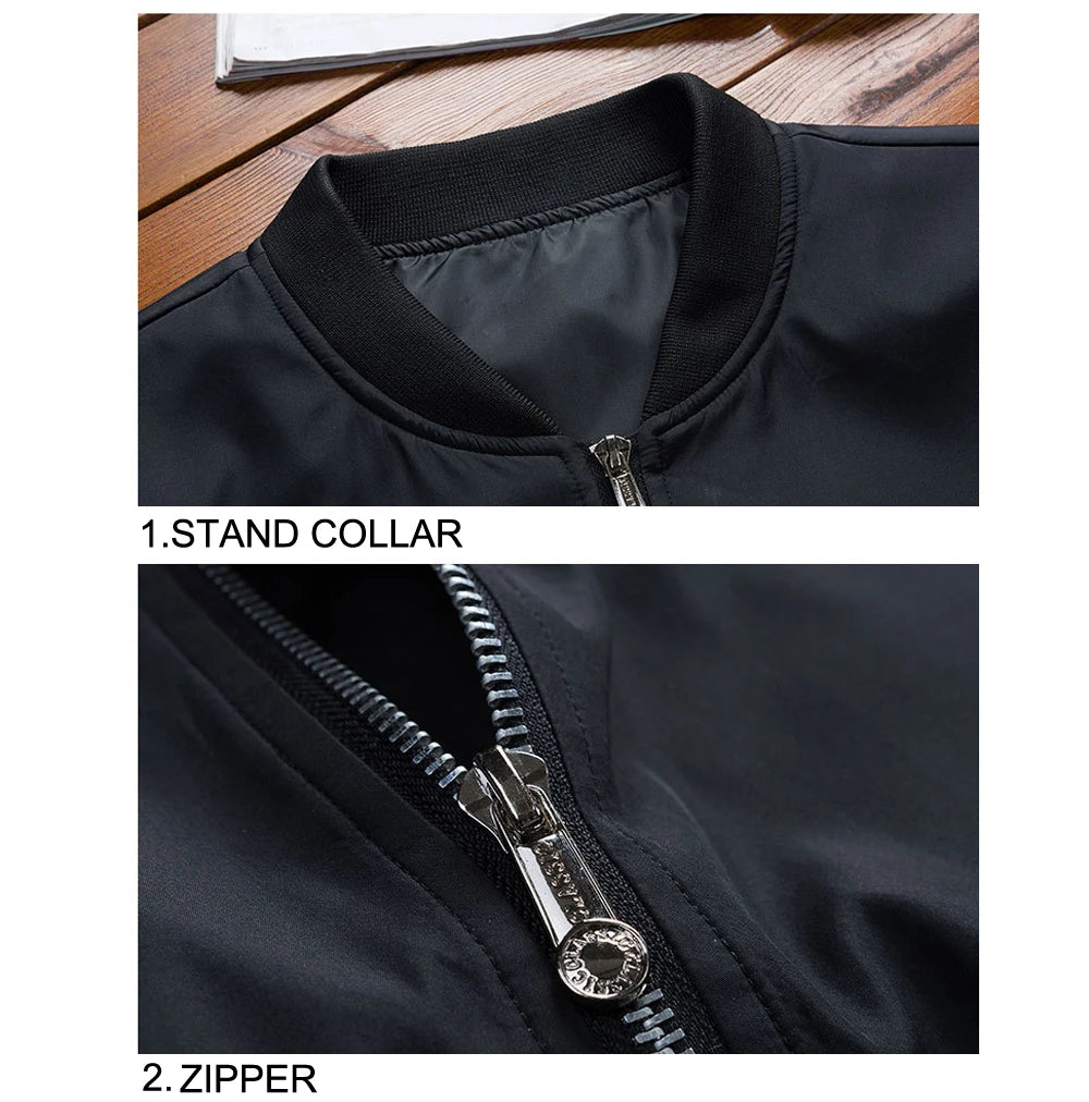 DIMUSI Men's Bomber Jackets Male Outwear Slim Fit Aviator Coats Fashion Man Streetwear Hip Hop Baseball Uniform Jackets Clothing