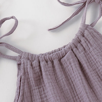 Summer Infant Baby Girl Dress Toddler Dress Muslin Cotton Sleeveless Ruffles Slip Dresses